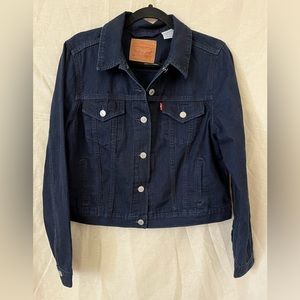 Levi’s, trucker jacket, dark denim, size XL